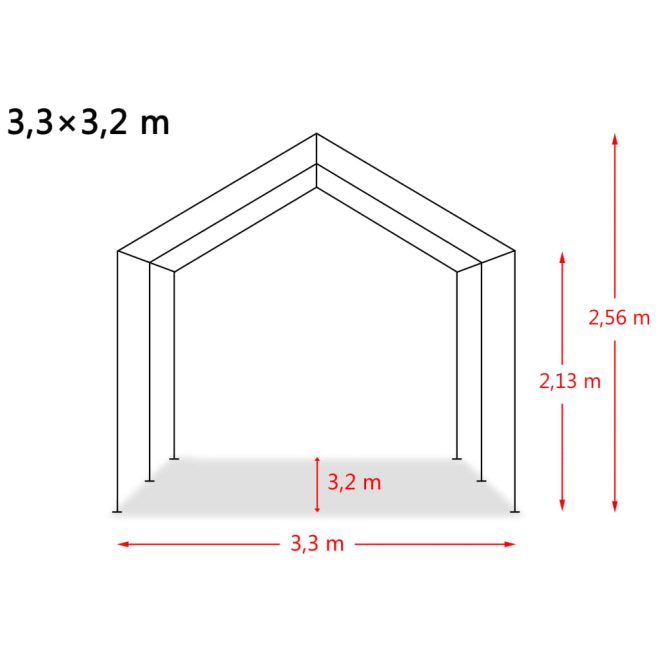 Removable Livestock Tent PVC 550 g/m Dark Green – 3.3×3.2 m