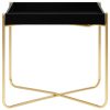 Delray Side Table Black and Gold 38x38x38.5 cm MDF