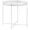 Sylacauga Side Table Silver 40x40x41 cm Glass