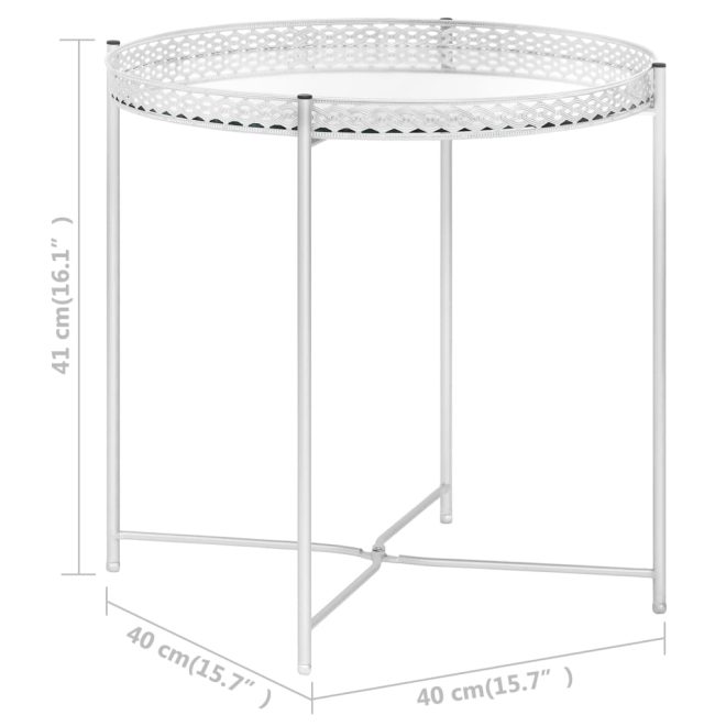 Sylacauga Side Table Silver 40x40x41 cm Glass