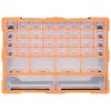 Multi-drawer Organiser with Drawers – 40 Drawers, Orange and Black