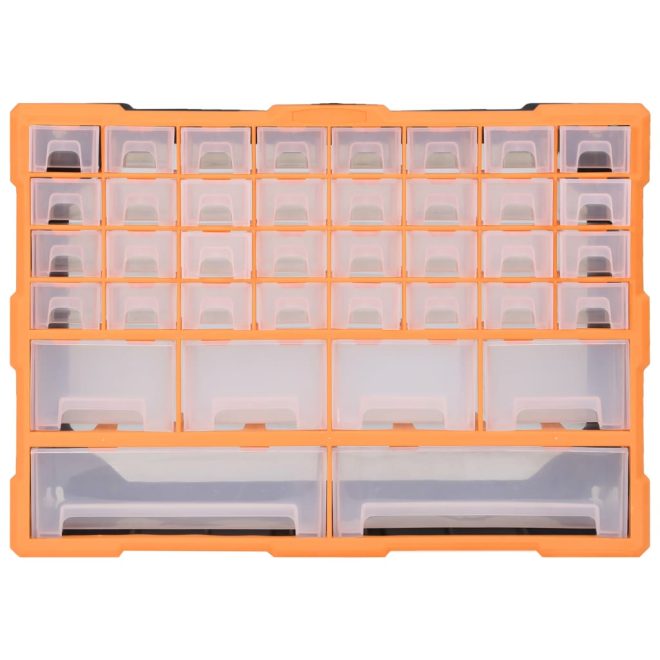 Multi-drawer Organiser with Drawers – 40 Drawers, Orange and Black