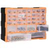 Multi-drawer Organiser with Drawers – 40 Drawers, Orange and Black