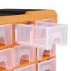 Multi-drawer Organiser with Drawers – 40 Drawers, Orange and Black