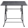 Folding Mesh Table Steel Anthracite – 80x80x72 cm