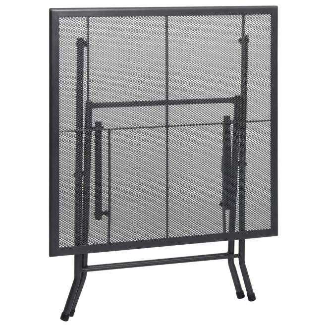 Folding Mesh Table Steel Anthracite – 80x80x72 cm