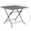 Folding Mesh Table Steel Anthracite – 80x80x72 cm