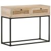 Console Table 100x35x76 cm Solid Mango Wood and Natural Cane