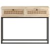 Console Table 100x35x76 cm Solid Mango Wood and Natural Cane