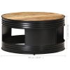 Coffee Table 68x68x36 cm – Black, Solid Mango Wood