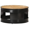 Coffee Table 68x68x36 cm – Black, Solid Mango Wood