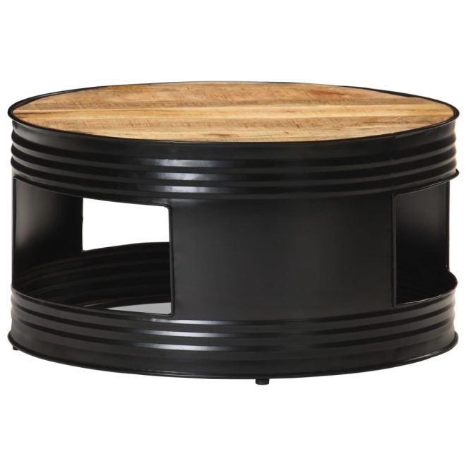 Coffee Table 68x68x36 cm – Black, Solid Mango Wood