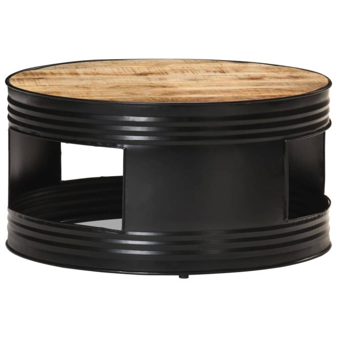 Coffee Table 68x68x36 cm – Black, Solid Mango Wood