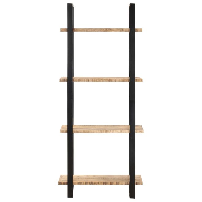 4-Tier Bookcase – 80x40x180 cm, Rough Mango Wood