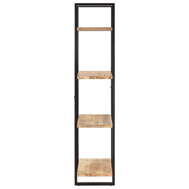 4-Tier Bookcase – 80x40x180 cm, Rough Mango Wood