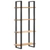 4-Tier Bookcase – 80x40x180 cm, Rough Mango Wood