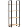 4-Tier Bookcase – 80x40x180 cm, Rough Mango Wood