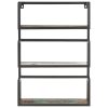 Wall Shelf – 60x20x85 cm, Solid Reclaimed Wood