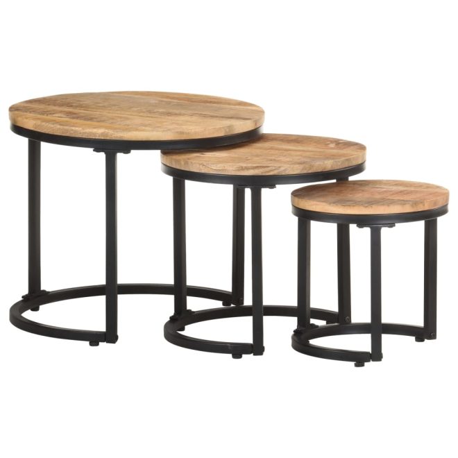 Brislington Side Tables 3 pcs – Rough Mango Wood