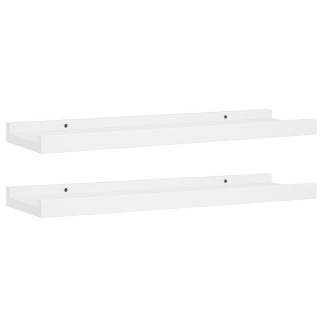 Picture Frame Ledge Shelves 2 pcs MDF – 40x9x3 cm, White