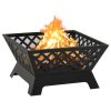 Fire Pit with Poker 64 cm XXL Steel