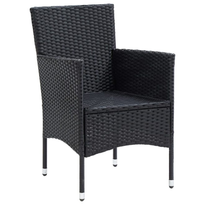 Garden Dining Chairs 4 pcs Poly Rattan – Black