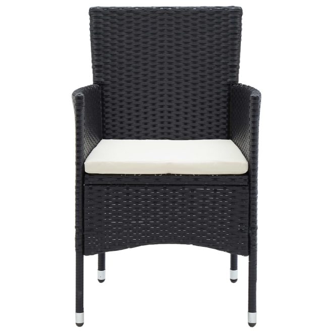 Garden Dining Chairs 4 pcs Poly Rattan – Black