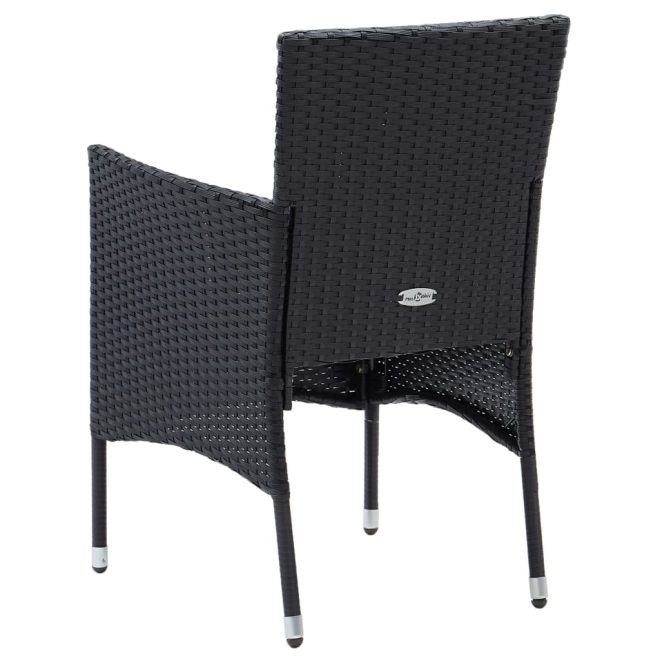 Garden Dining Chairs 4 pcs Poly Rattan – Black