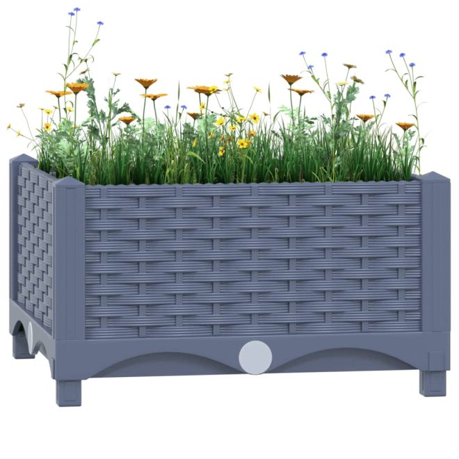 Raised Bed Polypropylene – 40x40x23 cm, Dark Grey