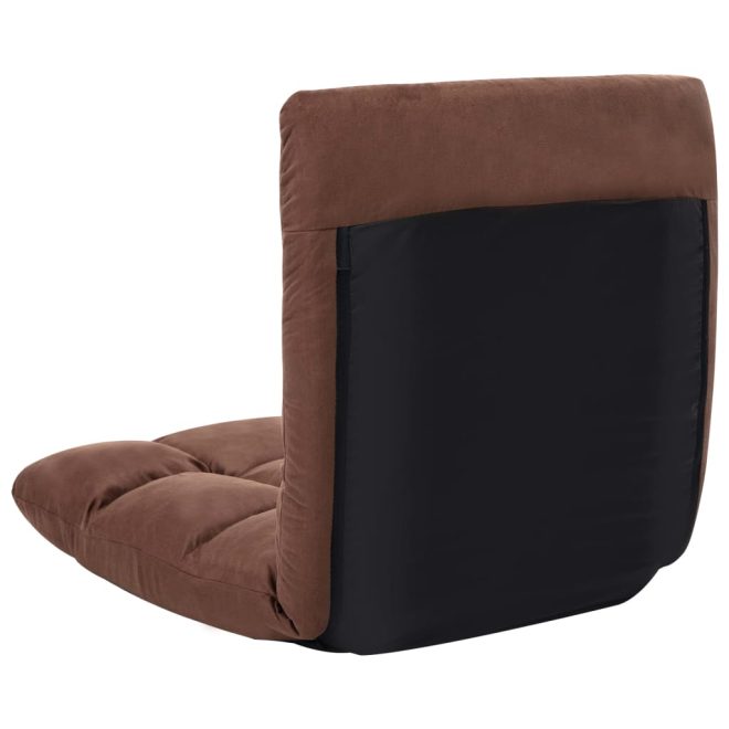 Folding Floor Chair Microfibre – Brown