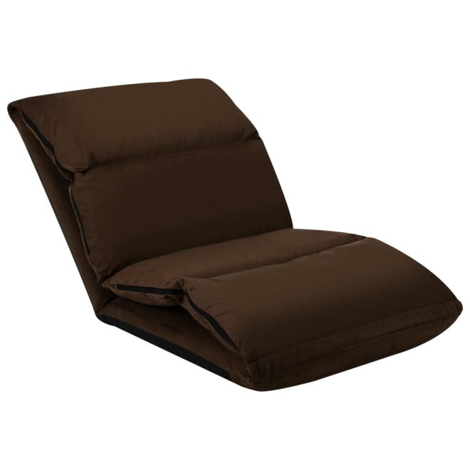 Folding Floor Chair Microfibre – Brown