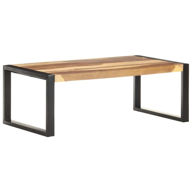 Coffee Table 110x60x40 cm Solid Wood with Sheesham Finish – Black