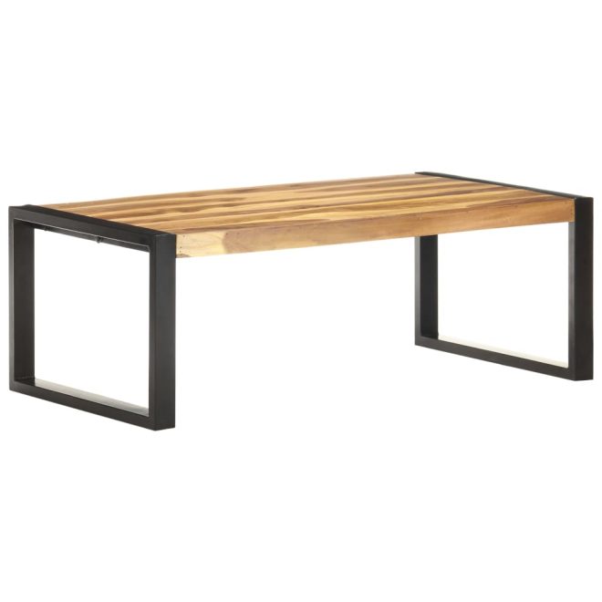 Coffee Table 110x60x40 cm Solid Wood with Sheesham Finish – Black