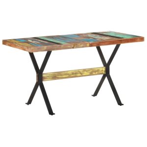 Dining Table – 140x70x76 cm, Solid Reclaimed Wood