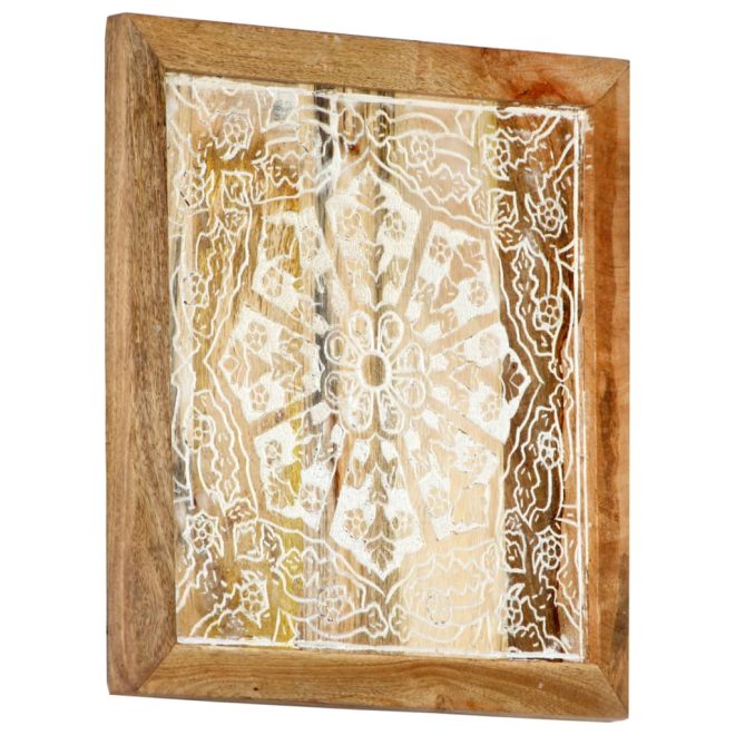 Hand-Carved Wall Panels 2 pcs Solid Mango Wood – 40x40x1.5 cm