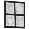 Hand-Carved Wall Panel MDF Black and White – 40x40x1.5 cm