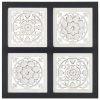 Hand-Carved Wall Panel MDF Black and White – 40x40x1.5 cm