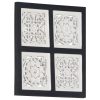 Hand-Carved Wall Panel MDF Black and White – 40x40x1.5 cm