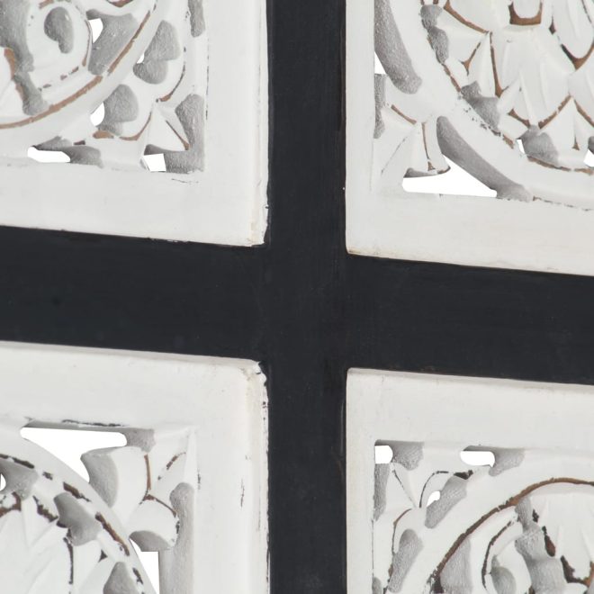 Hand-Carved Wall Panel MDF Black and White – 40x40x1.5 cm