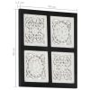 Hand-Carved Wall Panel MDF Black and White – 40x40x1.5 cm