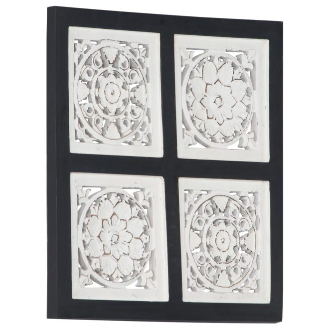 Hand-Carved Wall Panel MDF Black and White – 40x40x1.5 cm