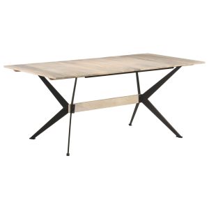 Dining Table 180x90x76 cm Solid Mango Wood – White