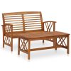 2 Piece Garden Lounge Set Solid Acacia Wood – Brown