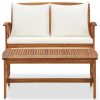 2 Piece Garden Lounge Set Solid Acacia Wood – Brown and White