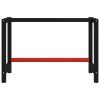 Work Bench Frame Metal Black and Red – 120x57x79 cm, With 1 Bar