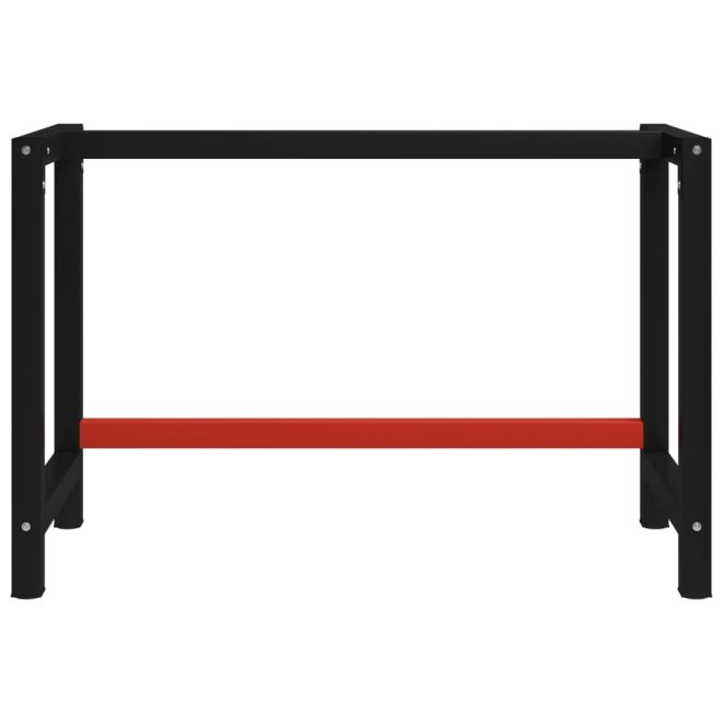 Work Bench Frame Metal Black and Red – 120x57x79 cm, With 1 Bar