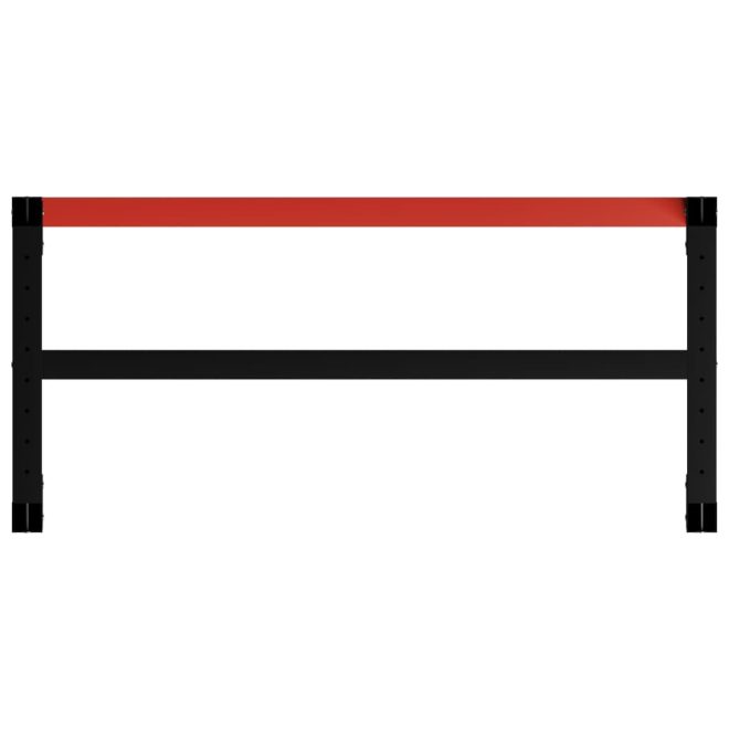 Work Bench Frame Metal Black and Red – 120x57x79 cm, With 1 Bar