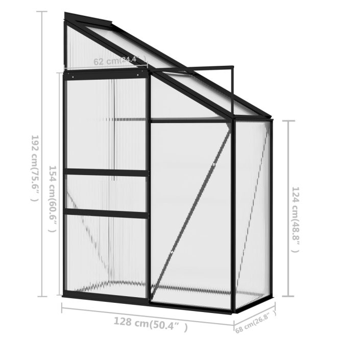 Greenhouse Anthracite Aluminium – 1.38 m