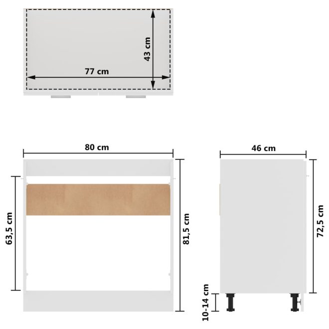 Cabinet Engineered Wood – White, Sink Bottom Cabinet