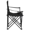 2-Seater Foldable Camping Chair Steel and Fabric – Black